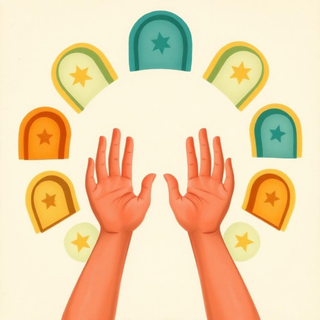 Seven doors, two open hands
