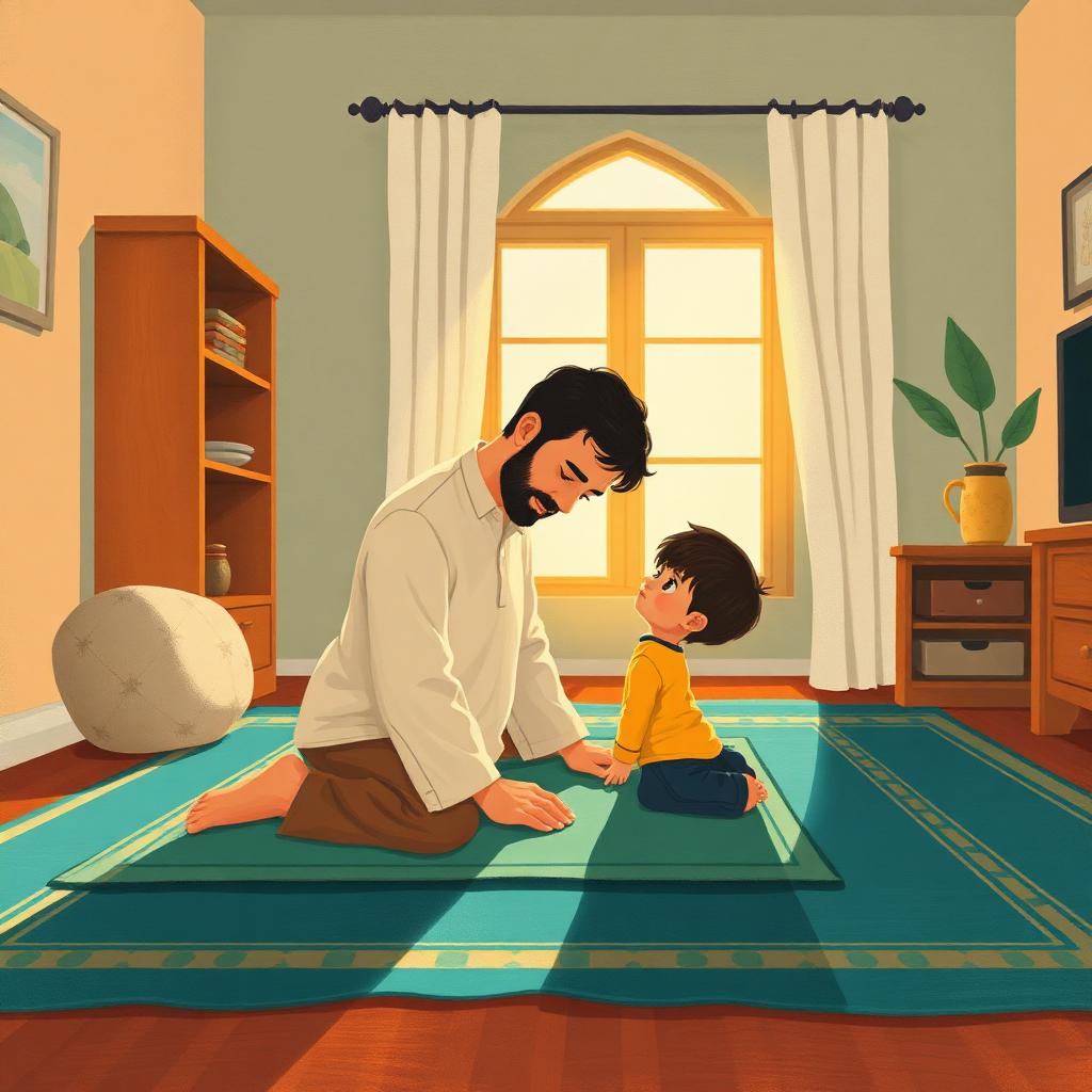 Father and son in sajdah
