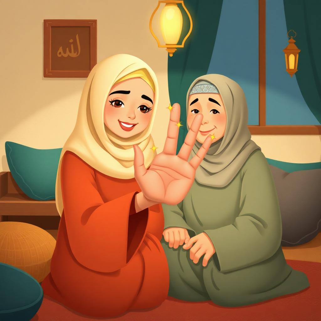 Mama's five fingers, each a small gold star