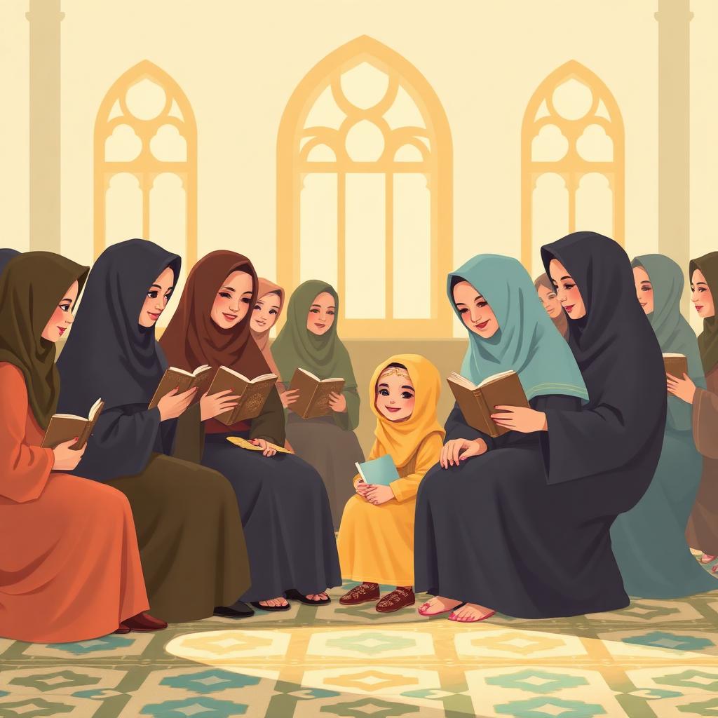 A masjid room of forty grown women learning to read, Amina beside Inah