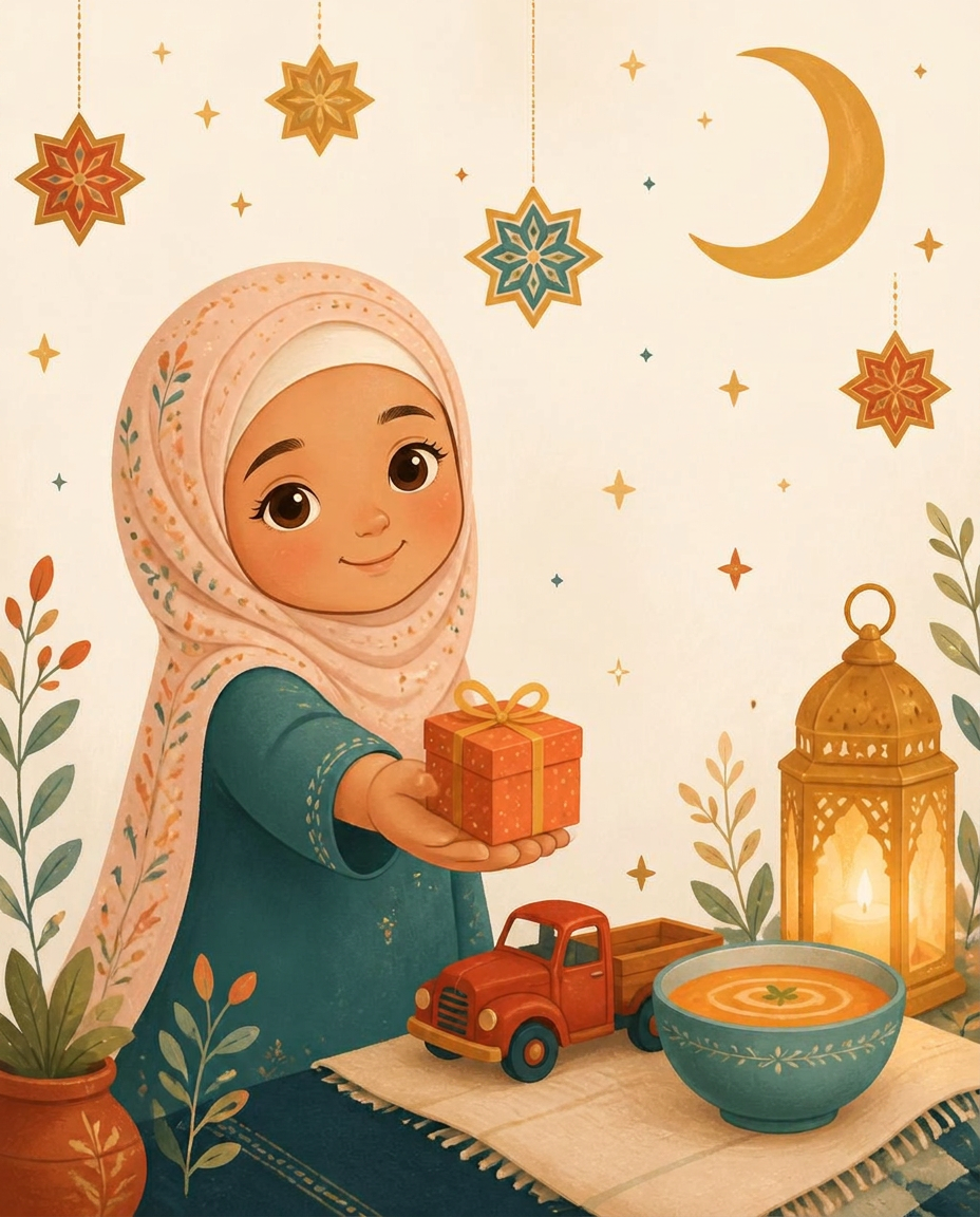 Cover of The Gift That Was Never Mine, showing Aisha offering a wrapped gift